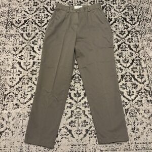 Vintage LL Bean Womens Original Fit Olive Green Pleated Chino Pants Sz 4p